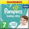 Pampers Luiers Baby Dry Maat 7 Extra Large 112 Luier 15+ kg Maandbox online kopen