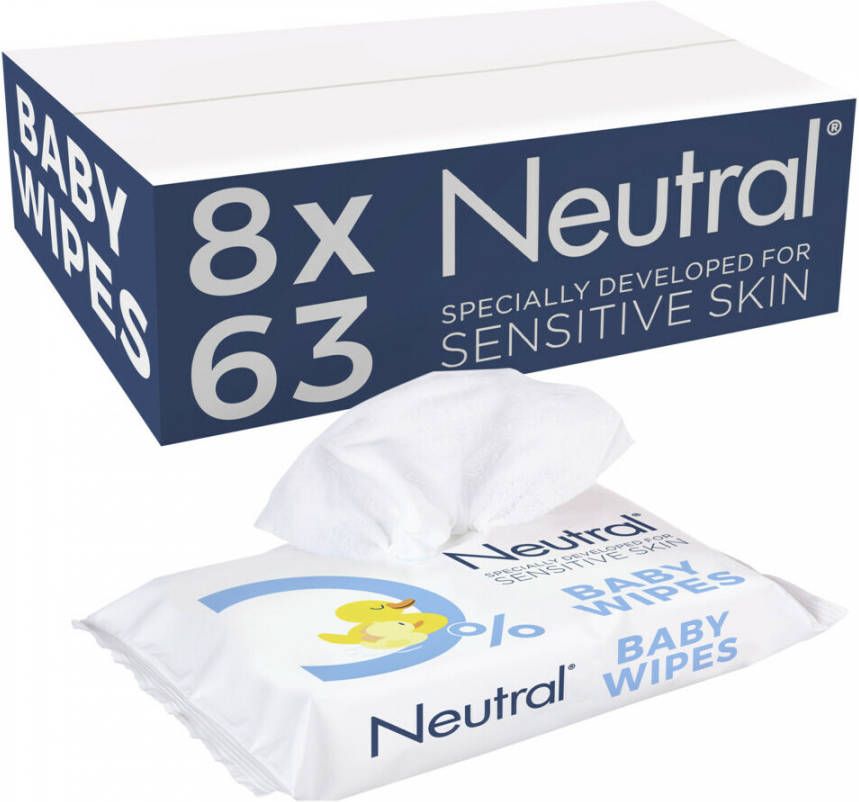 Neutral Baby Billendoekjes Parfumvrij 8 x 63 stuks Voordeelverpakking online kopen