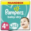 Pampers Baby Dry maandbox maat 4+ 152 luiers en Aqua Pure 864 billendoekjes Pakket online kopen