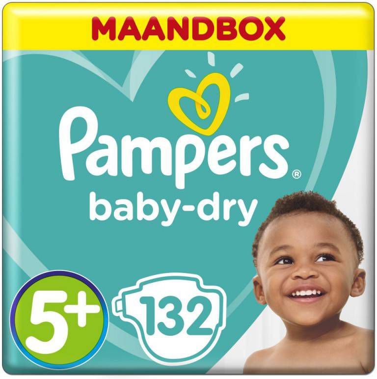 Pampers Baby Dry Gr. 5+ Junior Plus(13 27 kg)Maandvoordeelbox 132 stuks online kopen