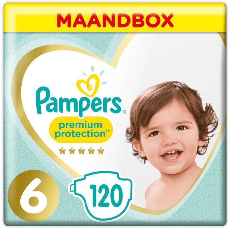 Pampers Premium Protection maandbox maat 6 (13+ kg) 120 luiers online kopen