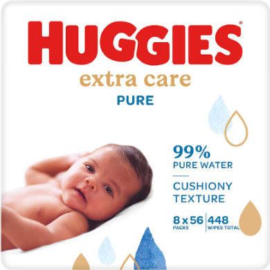 Huggies Baby vochtige doekjes Pure Extra Care 8 x 56 doekjes online kopen