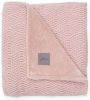 Jollein baby ledikantdeken100x150 cm River knit pale pink/coral fleece online kopen