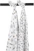 Meyco hydrofiele luiers set van 2 Floral GOTS 120x120 cm wit/multi online kopen