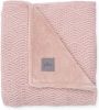 Jollein baby ledikantdeken100x150 cm River knit pale pink/coral fleece online kopen