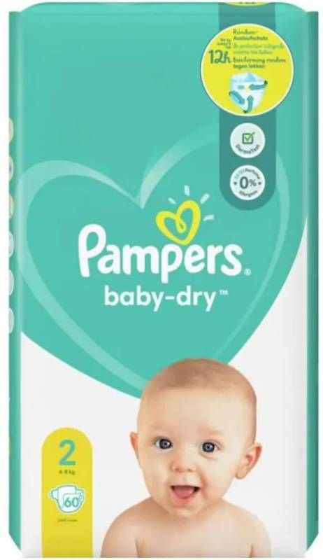 Pampers Baby Dry Luiers- 60 Stuks online kopen