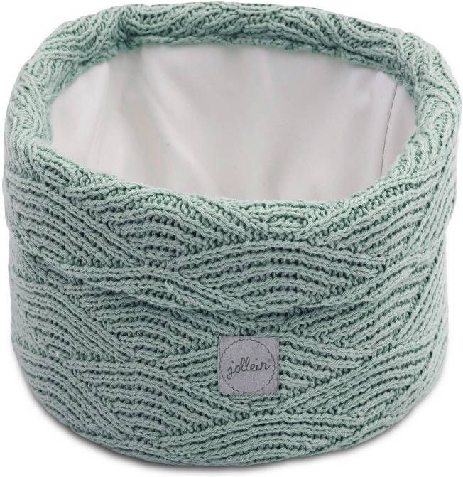 Jollein opbergmand River knit ash green 14xØ18 online kopen